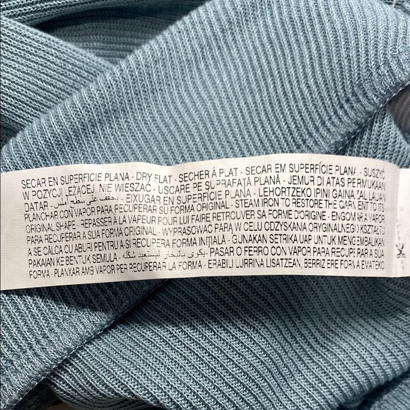 Zara Pants Flared Boot Ribbed Blue Green Athleisure Medium Waist 28 Inseam 35” - Picture 8 of 10